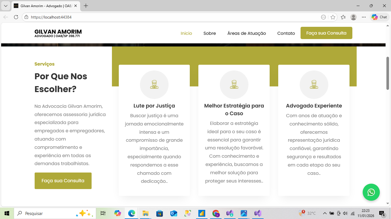 Site institucional jurídico